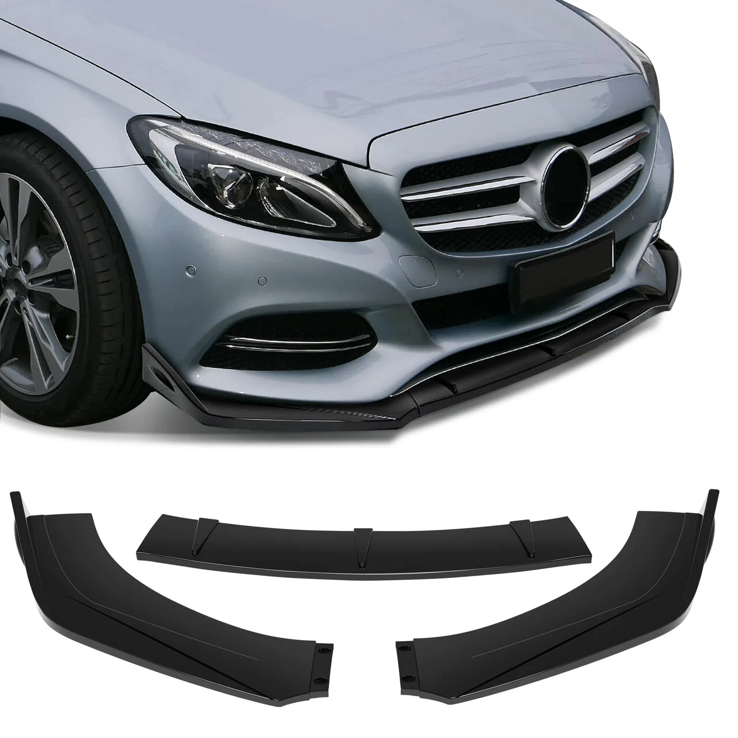 FINDAUTO 3PCS Universal Front Bumper Lip Chin Spoiler Wing Body Kits